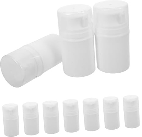 AUTSUPPL 10pcs Refillable Pump Bottles with Airtight Vacuum Dispensing for Travel Skincare Adjustable Plastic Dispenser for Creams and Liquids Sustainable and Reusable Cosmetic Containers