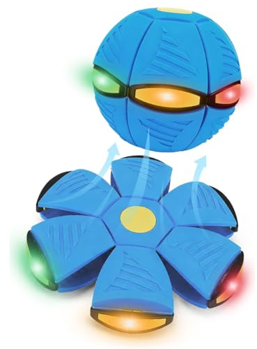 FCXVXCL Platillo volador mágico 2 en 1, pelota hinchable, juguetes interactivos para familia y mascotas, juego de interacción de doble forma, intercambiable libremente con 6 luces para uso en