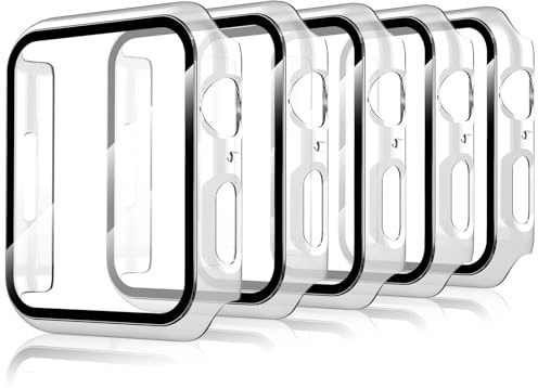 Bigqin 5 Cover PC Vetro Temperato Compatibili con Apple Watch 9/8/7 41mm | Custodia Rigida con Protezione Schermo Integrata | Anti-Urto Completa | Ultra-Sottile Antigraffio | Installazione Facile