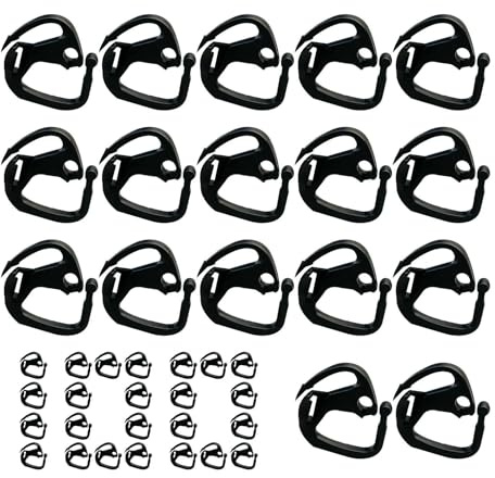 100PCS Clips para Malla De Sombra | Ganchos De Fijación PE Negro para Invernadero Malla Anti Sol Anti Pájaros Jardín Clips Ďe Sujeción