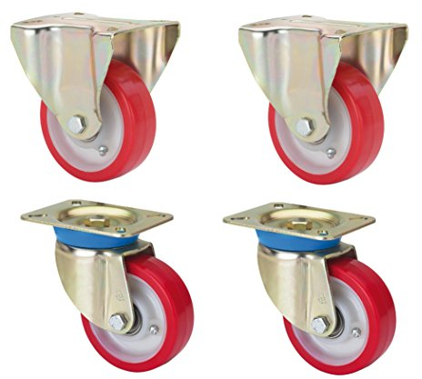 Satz Schwerlastrollen PU-Rad 200 mm Transportrolle Lenkrolle Bockrolle (200 mm)