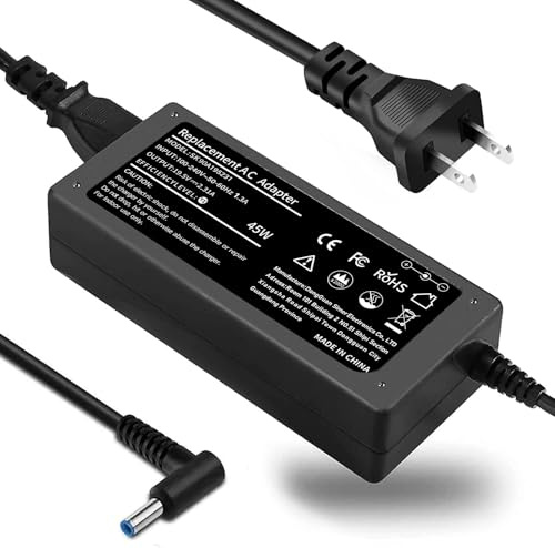 TSKYBEAR 45W Charger Compatible with HP Laptop Charger, Pavilion, Pavilion X360, Elitebook, Stream, Probook, Notebook 11 14 15 15-f272wm 15-f387wm Computer Smart Blue Tip Power Supply Cord Plug