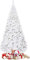 COSTWAY 210 cm Árbol de Navidad Artificial, Arbol de Navidad Blanco con Base Metálica, Árbol Artificial de PVC con 950 Ramas, Decoración Navideña para Interiores Fácil de Montar