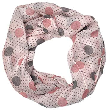 Euly Loop Schal Loopschal Rundschal Schlauchschal Tuch Tücher Damenschal Geometrische Punkte (Punkte Rosa)