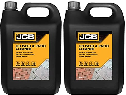 JCB - 2 x 5L Heavy Duty Patio Cleaner - Path Cleaner Concentrate - Mould Remover, Lichen Remover, Algae Remover - Pressure Washer Detergent - Lichen Control