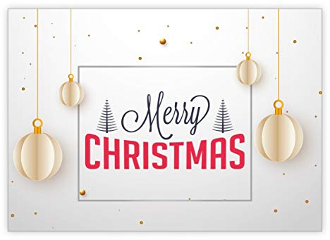 Kartenkaufrausch 10x Frische moderne Weihnachtskarte mit Baumschmuck: Merry Christmas • Grußkarten Set mit Umschläge zum Fest der Liebe als Geschenk-Karten für Familie und Freunde