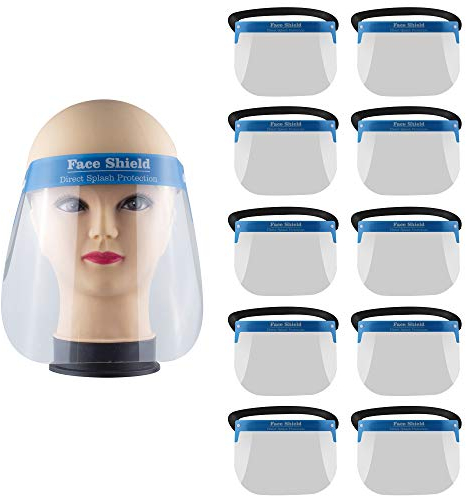 10 Stück Gesichtsschutzschild Schutzvisier Face Shield Visier Augenschutz Gesichtsschutz Schutzschild Gesichtsvisier