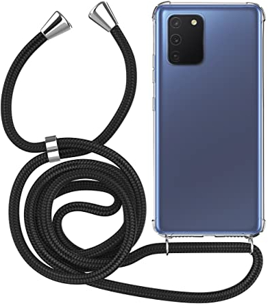 MyGadget Handykette für Samsung Galaxy S10 Lite - [ TPU Hülle mit verstellbaren Band ] - Handyhülle mit Handyband zum Umhängen Kordel Schnur Case Schutzhülle - Schwarz