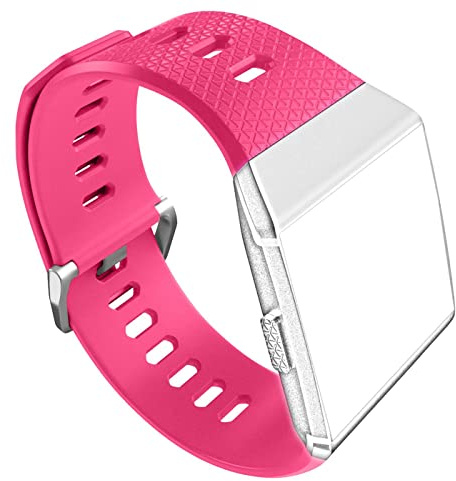 CoolGadget Armband für Fitbit Ionic Silikon Sport Pink | Ersatzarmband weich und atmungsaktiv, verstellbar, wasserfest, für Damen und Herren