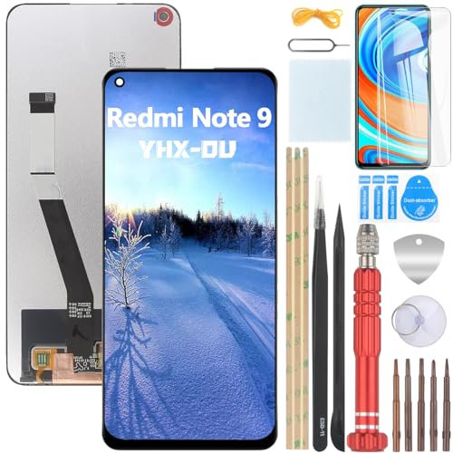 YHX-OU 6,53 Negro LCD para Xiaomi Redmi Note 9 Redmi 10X 4G Pantalla Táctil de Repuesto Pantalla + Herramienta