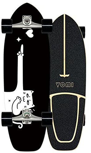 Carving Skateboard Surfskate Carver Komplettboard 78×14cm, ABEC-11 Kugellagern, 7-lagiges Ahornbrett, 85A Rollen 70×51mm, für Kinder Jugendliche und Erwachsene, Pumpping Skateboard, A
