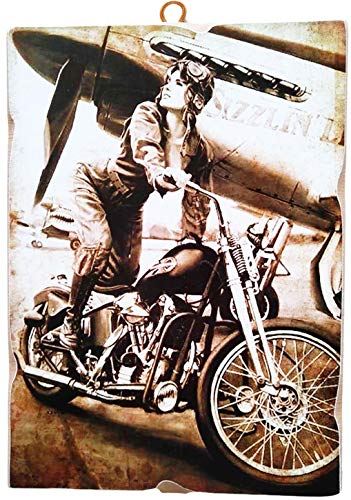 KUSTOM ART Bild im Vintage-Stil, Motorrad, Harley Davidson aus der Kollektion Druck auf Holz