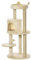 PawHut 104 cm Cat Tree, Cat Condo Tree Tower, Cat Activity Centre with Scratching Posts, Plush Perch, Hanging Ball - Cream White