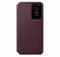 Samsung Clear View Smartphone Cover EF-ZS901 für Galaxy S22, Flip Cover, Handy-Hülle, extra-dünn, stoßfest, Schutz Case, Dunkelrot