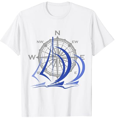 Kapitän Segler Shirt für Wassersportler Segel Windrose T-Shirt