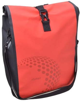 FILMER Gepäckträger-Fahrradtasche wasserdicht Einkaufstasche Gepäckträgertasche, Farbe:rot