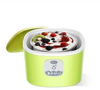 HMTE Yogurt Maker Elettrico Automatico Yogurt Maker Machine Yogurt Strumento Fai da Te Multifunzione in Acciaio Inox Yogurt Machine 1L Ice Cream Maker (Color : B) (B)