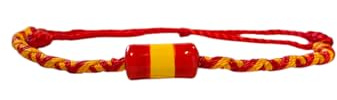 MIBANDERA Pulsera Bandera España Hombre Mujer. Pulsera España Hilo Trenzado Abalorios. Pulsera Hilo Trenzado España