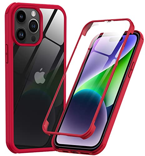 Phoneaura für iPhone 14 Pro 360 Grad Schutzhülle 360 Grad für iPhone 14 PRO I iPhone 14 PRO Hülle mit Kameraschutz, Komplettschutz Vorne Hinten (SGS Zertifiziert+ Deutsches Design)
