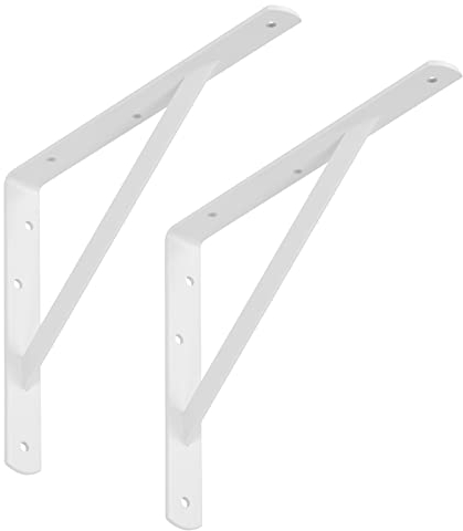 SOTECH 4er Set Regalkonsolen (300 x 225 x 30 mm, weiß, pulverbeschichtet), Regalbodenträger mit Querstrebe zur Stabilisierung