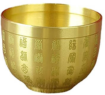Fonowx Feng Shui Schale Aus Messing, Dekorationsfigur für Den Tisch, Chinesische Traditionelle Schatzschale für Reichtum, Viel Glück