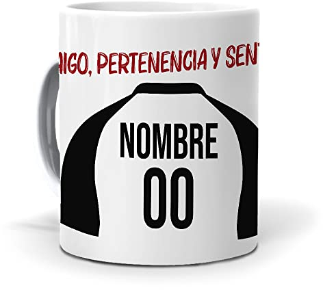 mundohuevo Taza Personalizada Valencia | Tazas de Desayuno Fútbol | Regalo Original para Verdaderos Ches | Cosas de Fútbol para Niños | Regalos Camisetas Futbolistas Mundial (Valencia F.C.)