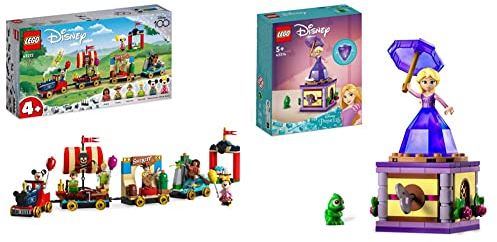 LEGO 43212 Disney: Disney Geburtstagszug Set mit Moana, Woody & 43214 Disney Princess Rapunzel-Spieluhr