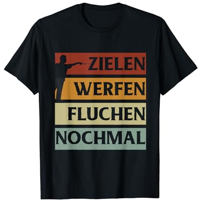 Dart Dartspieler Herren Dartboard Retro Damen Dartscheibe T-Shirt