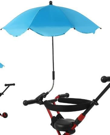 Gehanico Kinderwagen Sonnenschirm Regenschirm Universal Sonnenschirm Kinder Regenschirme Light Sonnenschirm UV Schutz Sonnenschirm Buggy für Kinderwagen mit Plastik Clips (Hellblau)