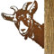 Naapesi Ziege Rost Gartendeko, 30 x 28 cm Gartenstecker Metall Deko Gartenstatuen Baumstecker Rost Gartenfigur, Rostdekoration für Outdoor, Edelrost Tierischer Farm Deko mit Schrauben