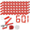 Croisillon Carrelage Autonivelant，Croisillon Autonivelant 2mm，Cale Carrelage，601 Système de nivellement de carreaux, outil de carrelage de 2 mm, 400 tirettes + 200 cales + 1 pince pour carreaux de sol
