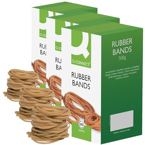 Q-Connect Rubber Bands No.24 152.4 x 1.6mm 500g KF10533 (Pack of 3)