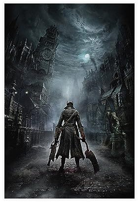 KOURT Leinwand-Poster mit Bloodborne-Spiel, Schlafzimmer, Dekoration, Sport, Landschaft, Büro, Raumdekoration, Geschenk, ungerahmt: 30 x 45 cm