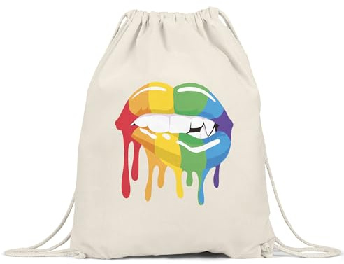 Hey!Print Love in Colors Turnbeutel LGBT Pride Liebe Regenbogenflagge Lippe Stolz
