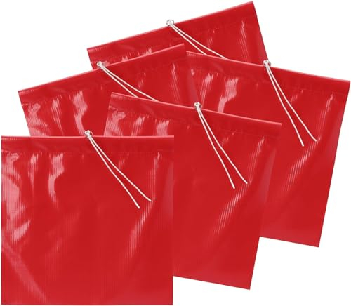 5 Stück Rot Warnflagge 30x30cm Fahne Überlänge Warnfahne mit Seil Schlussfahne Signalfahne Endfahne Fähnchen Überhang für Transport Fahrradträger Auto Wohnwagen