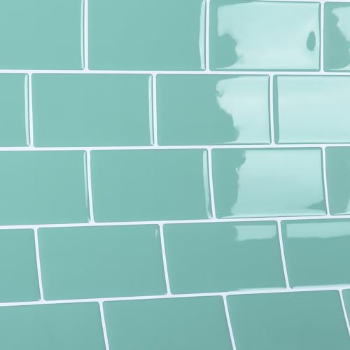 VaryPaper 3d Fliesenaufkleber Mintgrün Klebefolie Fliesen 30.5cmx30.5cm 20 Stück Selbstklebende Fliesen Küche Badfliesen überkleben Wasserfest Klebefolie für Kacheln PVC Fliesen Küchenrückwand Folie