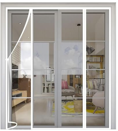 Fly Screen Door Magnetic 135x200cm, Insect Protection Magnetic Curtain Magic Tape Tape Self-Adhesive Fly Screen Doors Various Sizes, for External Doors Entrance Doors White