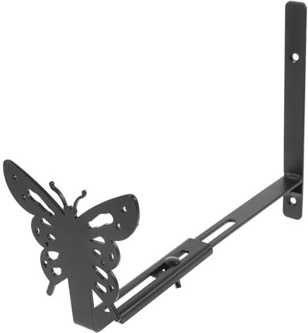 TINEASUR 1 Juego Soporte De Flores De Hierro Colgador De Jardineras De Techo Estante De Cerca para Jardinera Aire Libre Soporte para Colgar Macetas Macetero De Hierro Planchar Black