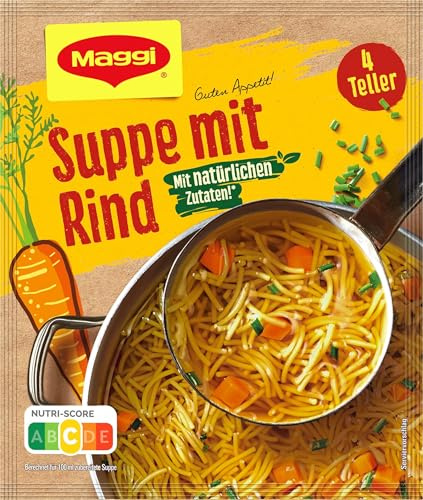 Maggi Guten Appetit, Rindfleisch Suppe, 85g Beutel, ergibt 4 Teller, 10er Pack (1 x 85g)