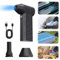 Portable Compressed Air Duster Cleaner for PC, Mini Turbo Fan Car Dryer Air Blower, Hand Held Rechargeable Electronics Jet Air Dusters for Cleaning Keyboard Laptop Cars Home 4 Speeds with 10 Brushes