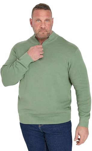 BadRhino Big & Tall Milano Quarter Zip Jumper - Men's - Plus Size Curve
