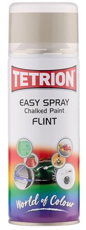 Tetrion Easy Spray Chalk Effect Flint Paint 400ml – Acrylic-Based Matte Finish for Interior & Exterior Use