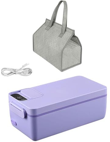 DimyFew Calentador de Almuerzo eléctrico para Adultos, lonchera térmica para Adultos, lonchera autocalentable, Violeta