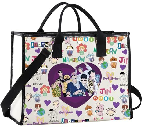 MYSOMY K-Pop Group Army Tote Bag K-Pop Band Fans Gifts K-Pop Music Shoulder Bag K Pop Group Merchandise, Jin Tg1 Uk1