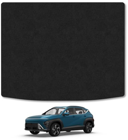 Fits Hyundai Kona (2023+) [Electric] Carpet Boot Mat | Black Edge Trim Tailored Fit Boot Liner Full Coverage Protection Accessories Easy Clean Anti Slip Made in the UK