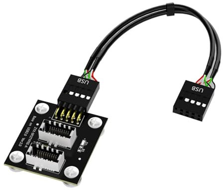 ANMITI Double USB 3.1 Panneau Avant Header USB2.0 9 Broches vers USB 2.0 Type-E Key-A Adaptateur Interne Carte Mère Adaptateur Prise Adaptateur