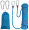 Cuerda de escalada de 10 mm, cuerda de seguridad de 10 m, cuerda de escalada estática para exteriores, cuerda de rescate con 2 mosquetones, para trabajar en altura, escalera de fuego, rappel,