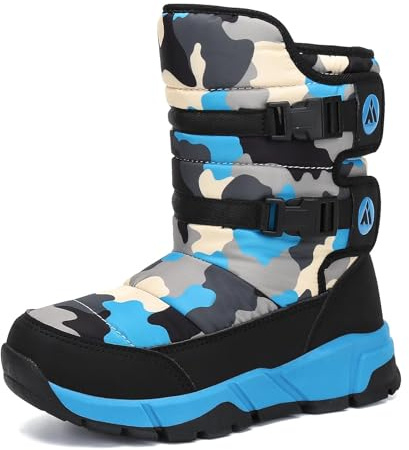 Mishansha Bambini Stivali da Neve Ragazze Caldo Fodera Stivaletti Invernali Ragazzi Scarpe Comodo Antiscivolo 35 EU