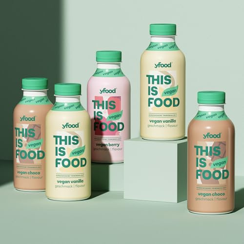 YFood Tasterpack Vegan Drinks, Ready to Drink, 28 g of Protein, 5 x 500 ml