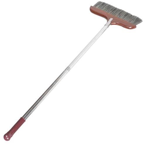 HOODANCOS Long Handle Detachable Broom Soft Bristles Portable Lightweight Wood Stainless Steel Sweeping Broom for Floors Outdoor Camping and Picnic Use